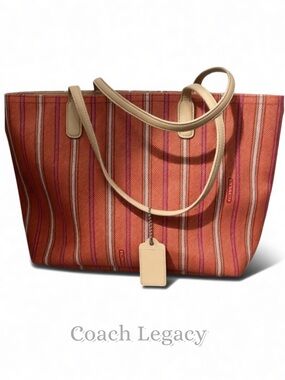 Coach Legacy Weekend Ticking Striped Tote Bag
